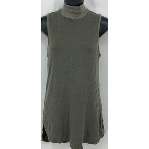 Splendid Women Top Tunic Size Medium M Grey Sleeveless Turtle Neck Knit Pullover